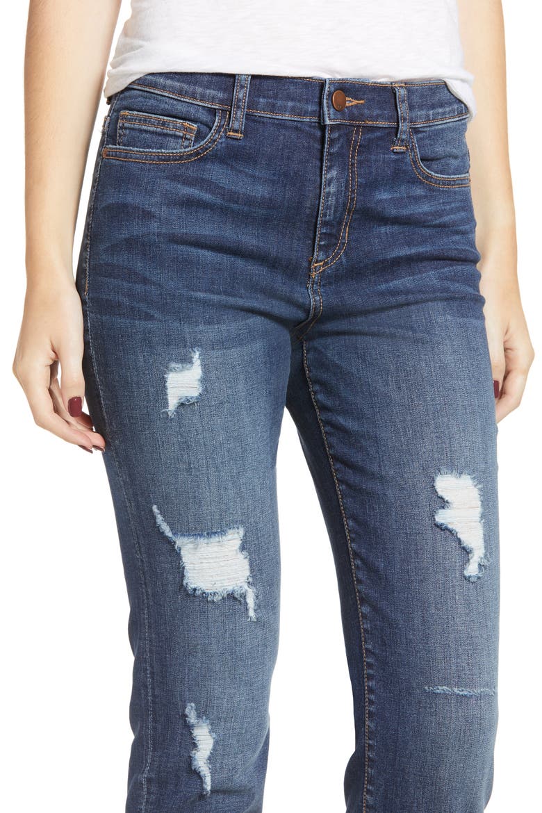 Distressed Boyfriend Crop Jeans, Alternate, color, MED WASH