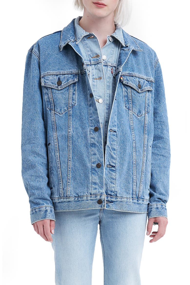Levi's® Pride Slim Trucker Jacket, Alternate, color, PRIDE STONEWASH DENIM