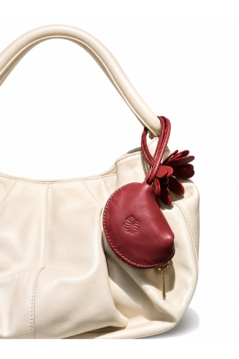 Écrin Éclat Textured Italian Leather Coin Pouch, Alternate, color, Honey