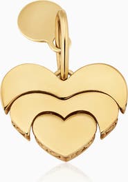 Oradina 14K Gold Mosaic Heart Pendant Charm