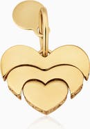 Oradina 14K Gold Mosaic Heart Pendant Charm