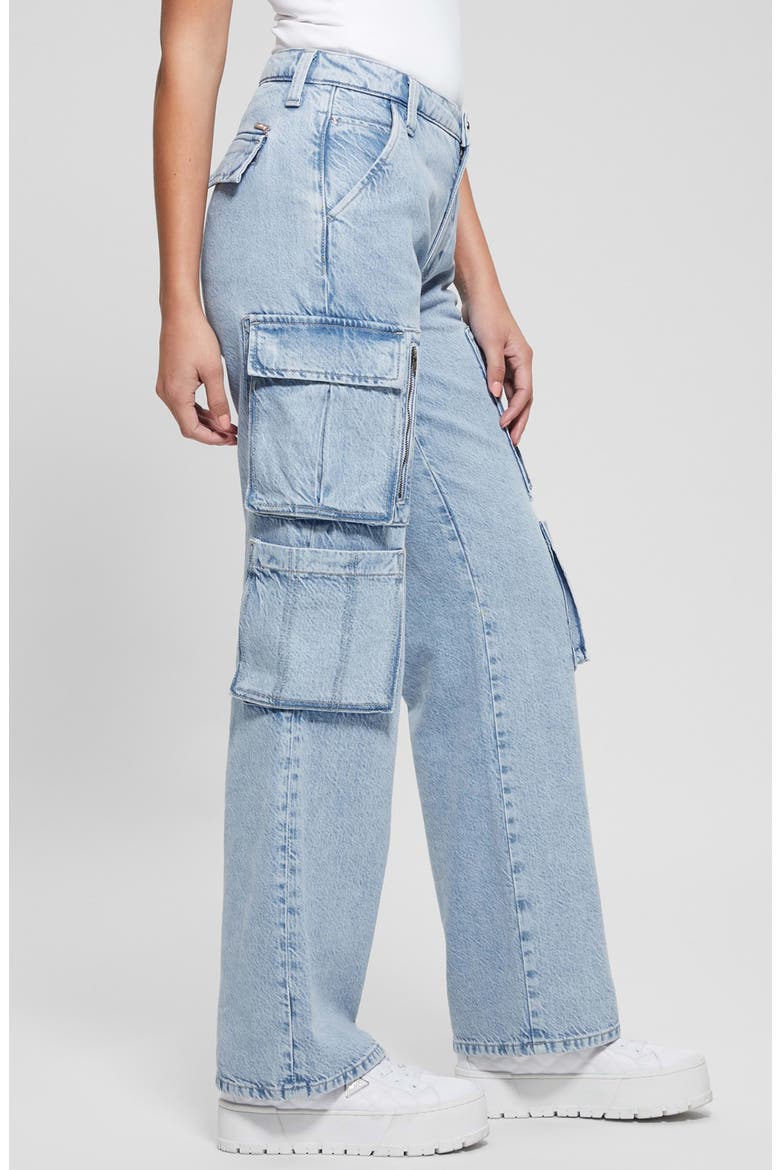 Kori High Waist Nonstretch Denim Cargo Jeans, Alternate, color, DAY DREAMZ