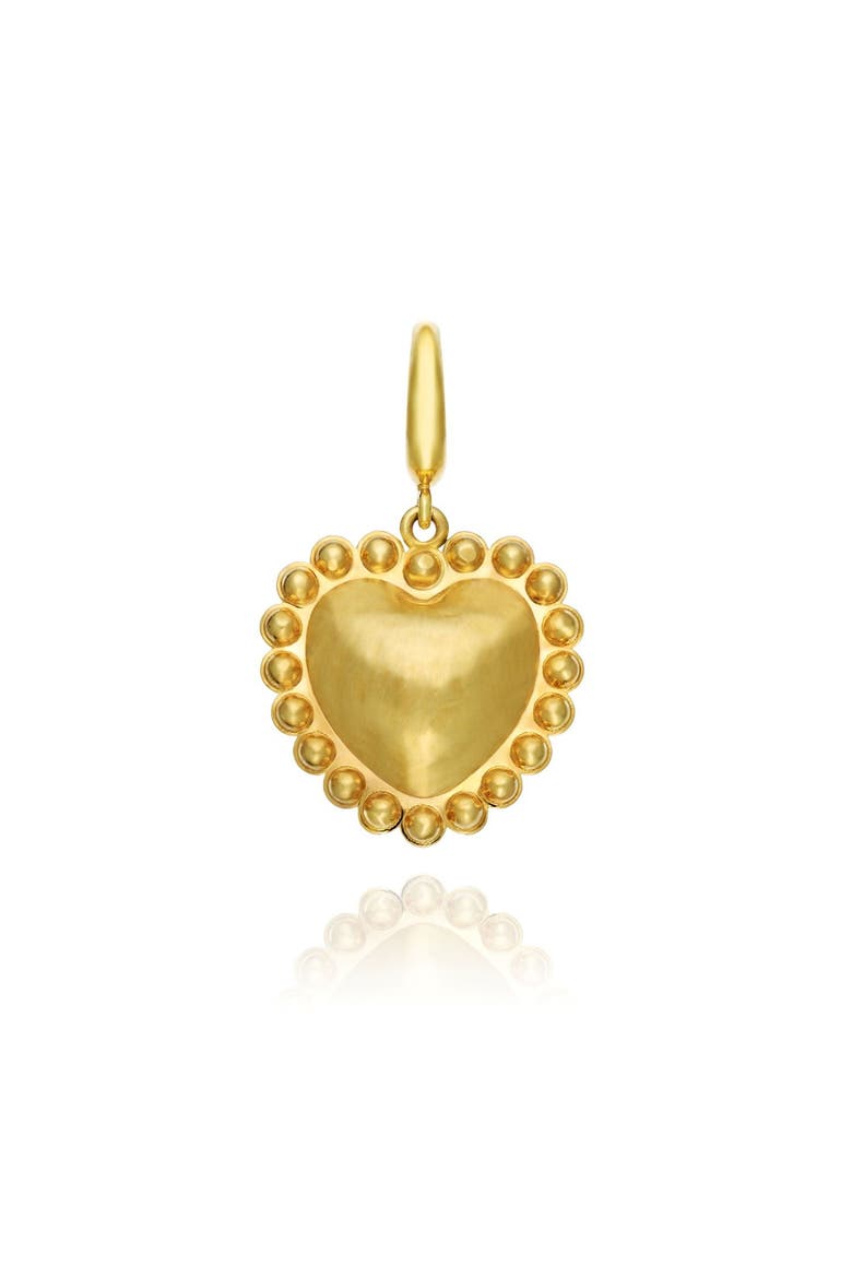 Mini Dot Heart Charm, Main, color, Yellow Gold