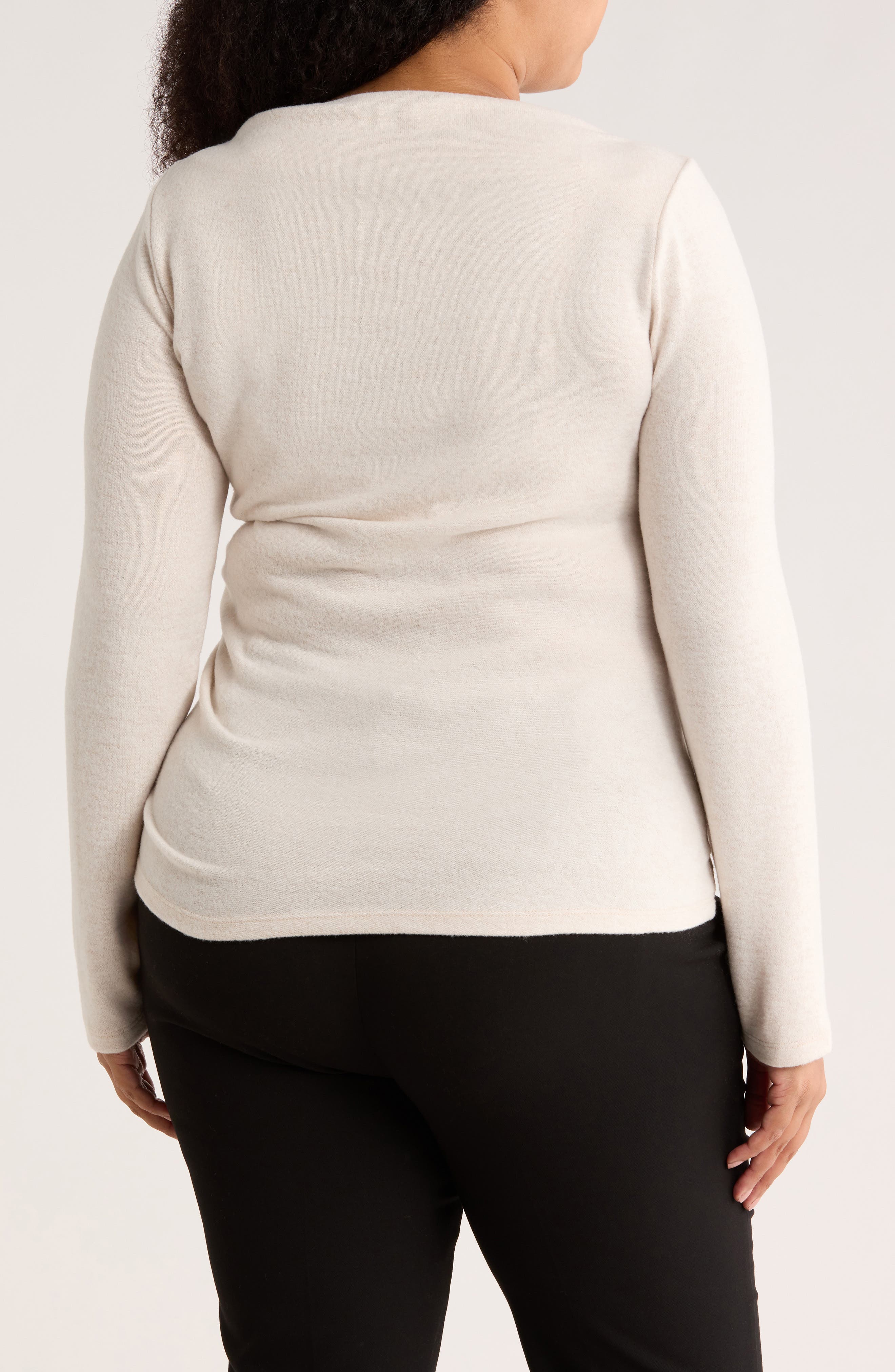 Boat Neck Brushed Knit Top - image 4