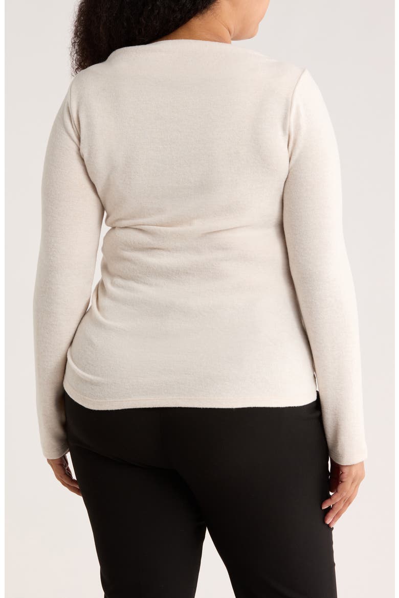 Boat Neck Brushed Knit Top, Alternate, color, OATMEAL