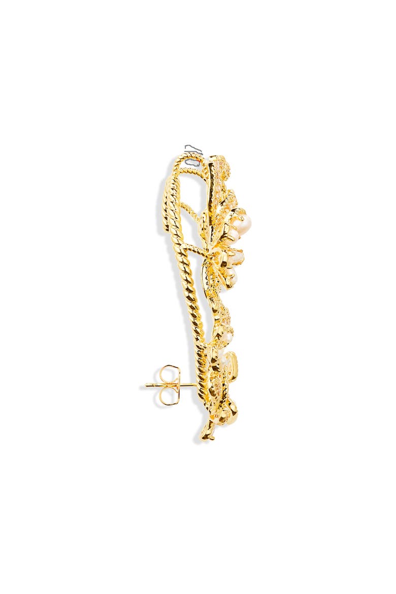 Bloom Freshwater Pearl Ear Climber, Alternate, color, GOLD/ PEARL