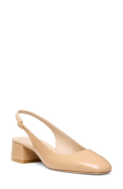 Stuart Weitzman Women's Bridgt 50mm Leather Slingback Pumps In Adobe