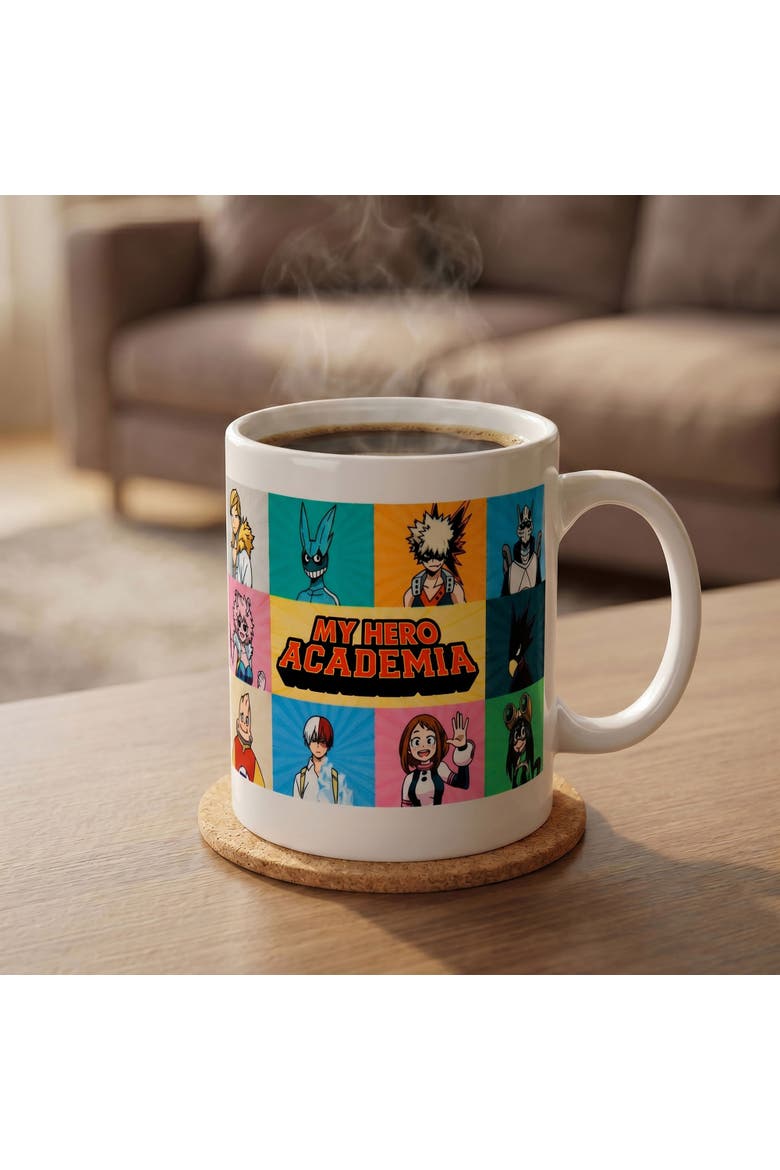 20 oz My Hero Academia Character Grid Ceramic Mug, Alternate, color, White