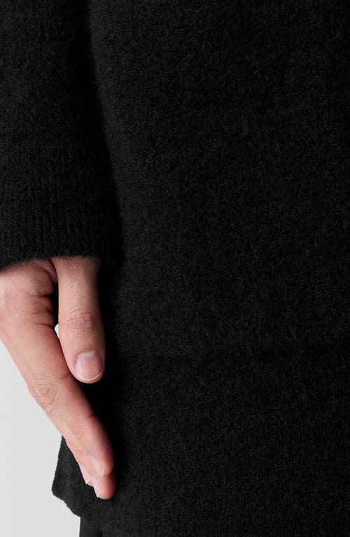 Eileen Fisher Cashmere Silk Bliss Hooded Cardigan In Black