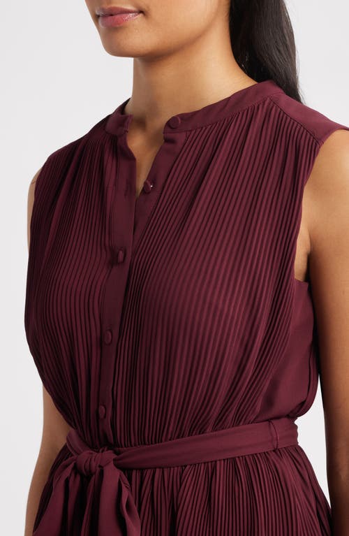 Sam Edelman Pleated Minidress In Burgundy