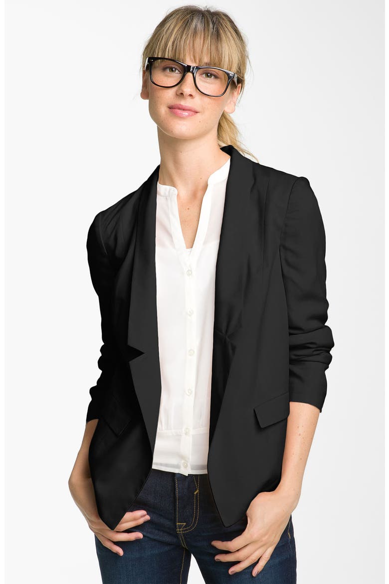 Frenchi® Drop Lapel Blazer, Main, color, BLACK