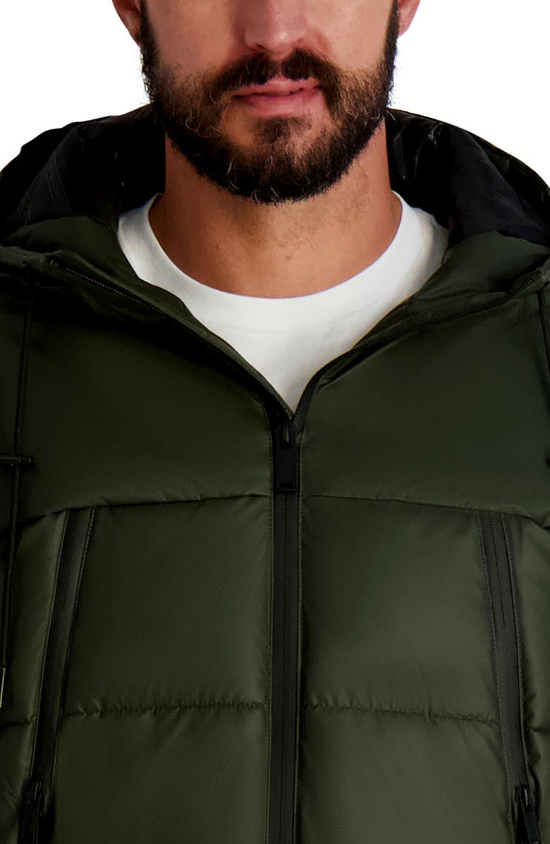 KARL LAGERFELD PARIS Hooded Puffer Jacket, Alternate, color, Olive