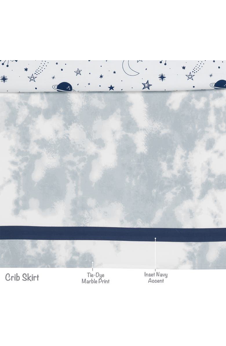 Lambs & Ivy Sky Rocket 5-Piece Galaxy/Space Nursery Baby Crib Bedding Set, Alternate, color, Blue