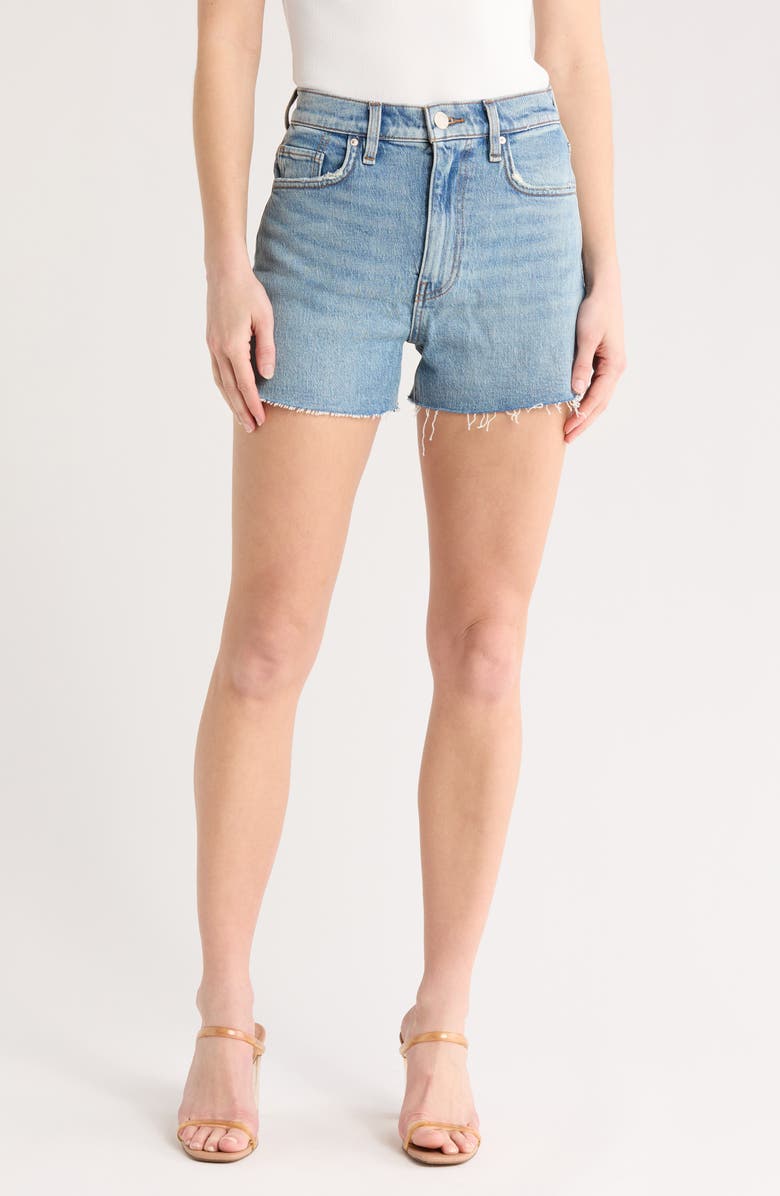 Hudson Jeans Harlow High Waist Raw Hem Denim Shorts, Main, color,