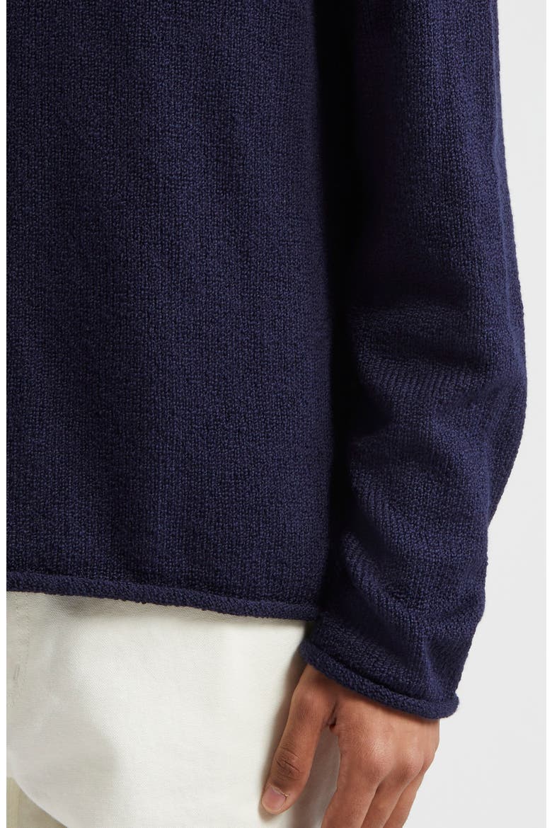 Gender Inclusive Roll Neck Cotton Sweater, Alternate, color, NAVY