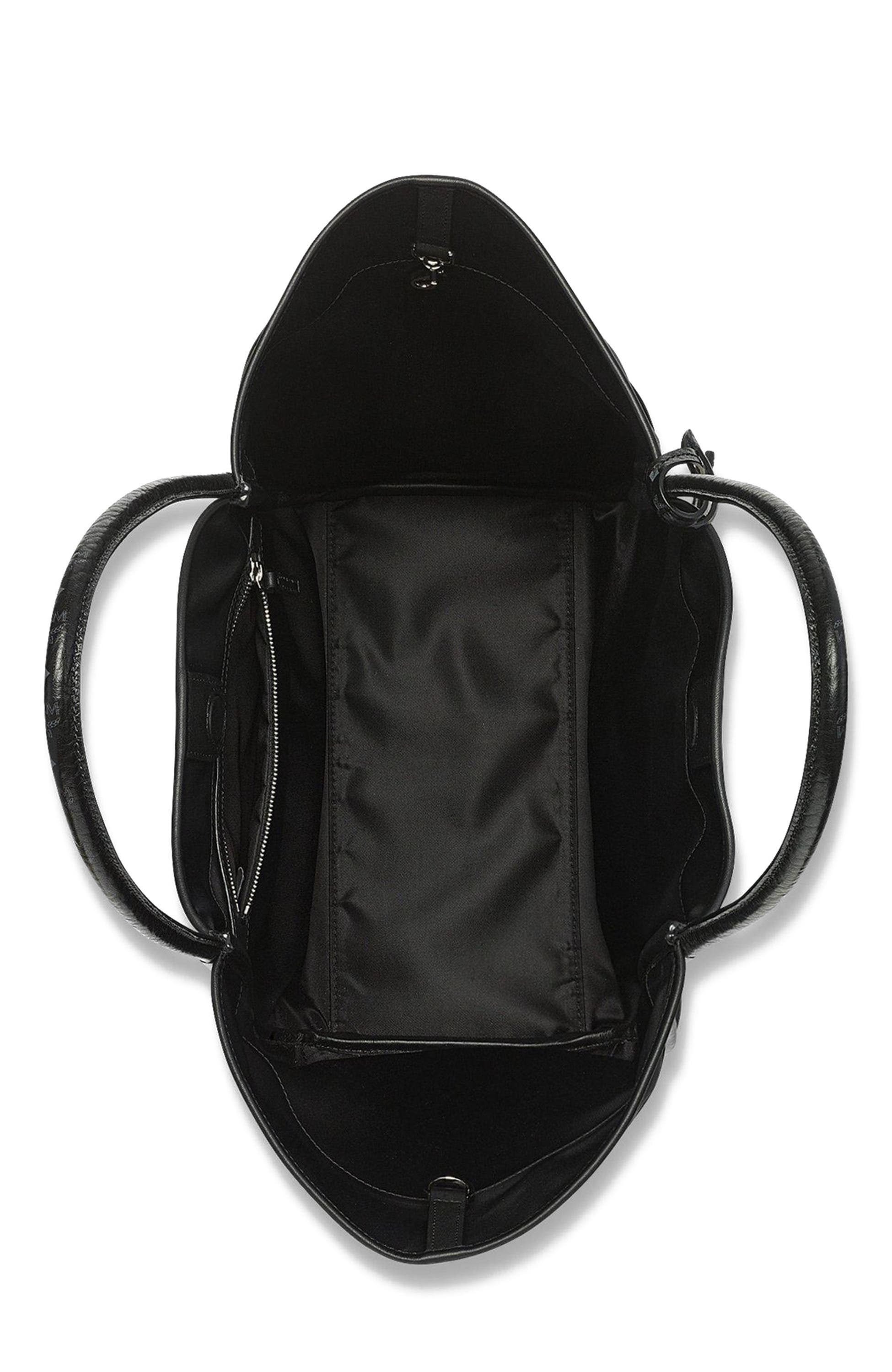 MCM Aren Shopper in ECONYLÂ<sup>®</sup> and Leather, Alternate, color, Black