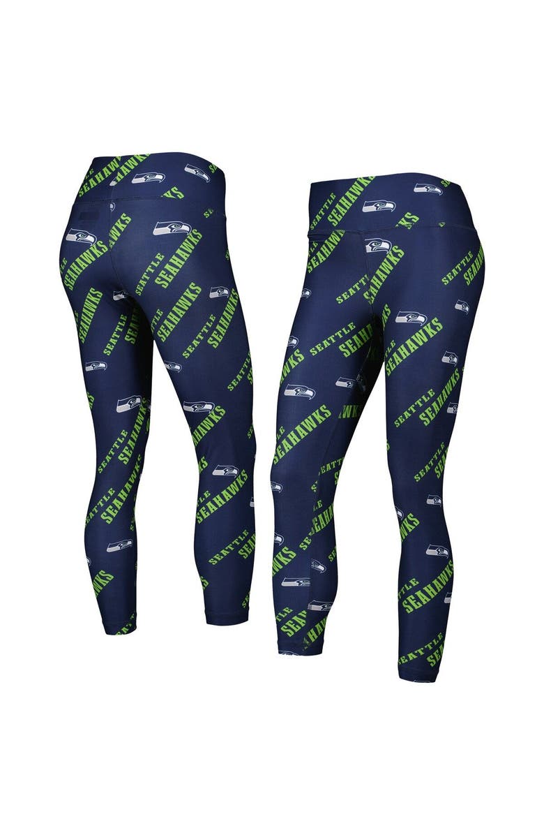 CONCEPTS SPORT Women's Concepts Sport College Navy Seattle Seahawks Breakthrough Allover Print Lounge Leggings, Main, color, Navy