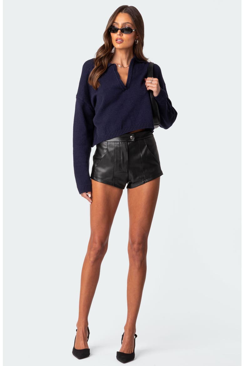 Marcie Oversize Crop Sweater, Alternate, color, NAVY