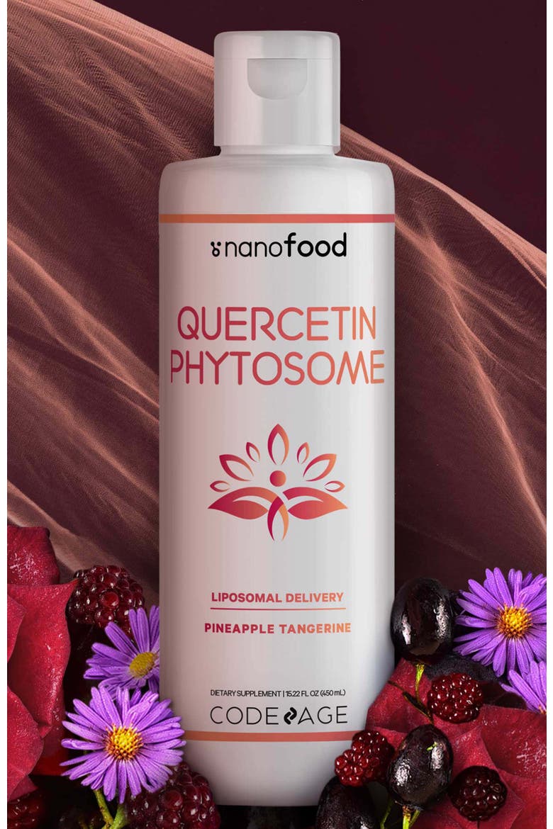 Liquid Quercetin Phytosome + Vitamin E Supplement, Alternate, color, White