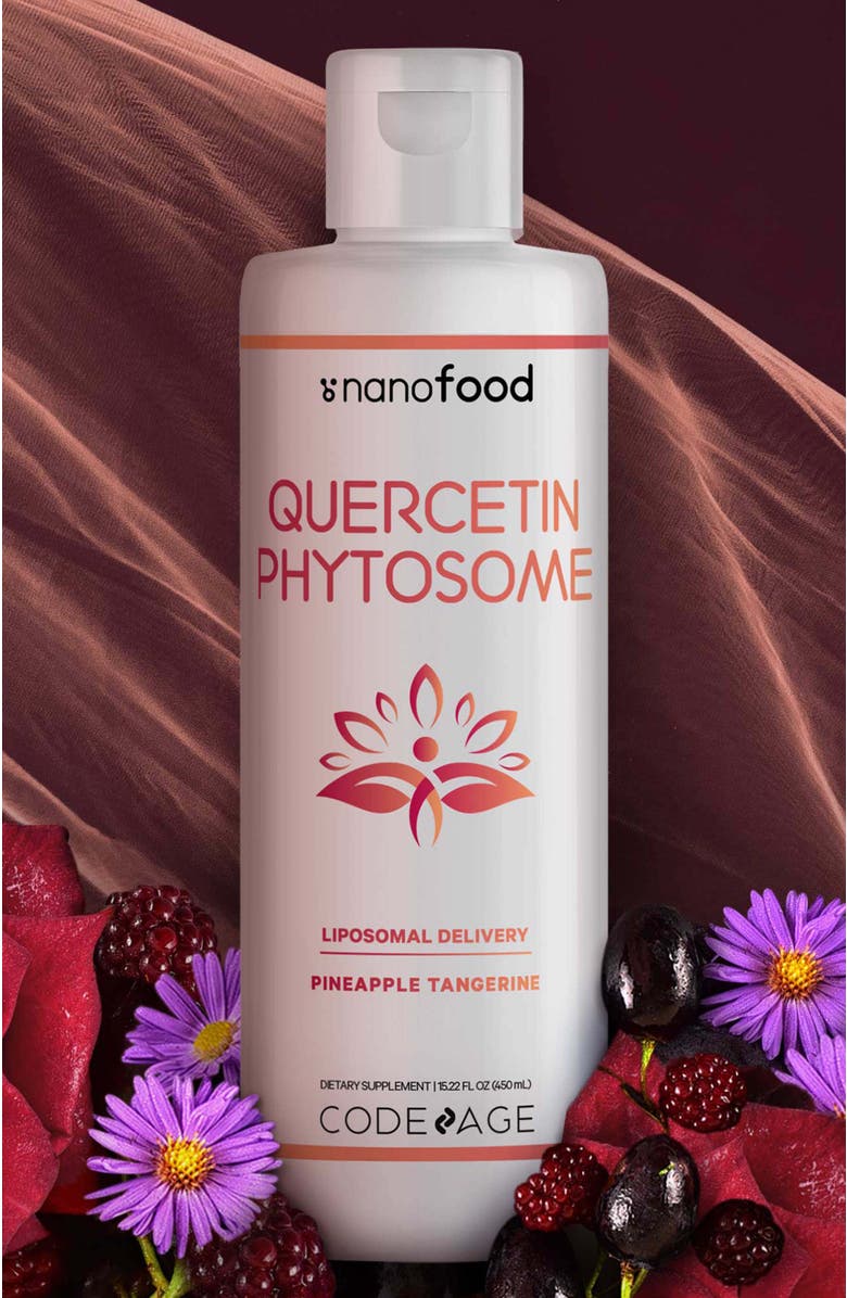 Codeage Liquid Quercetin Phytosome + Vitamin E Supplement, Alternate, color, White