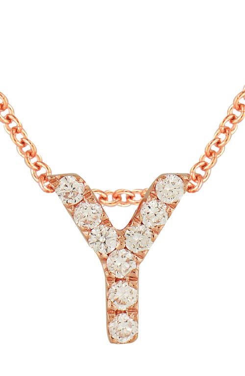 Bony Levy Diamond Pavé Initial Pendant Necklace In 18k Rose Gold - Y
