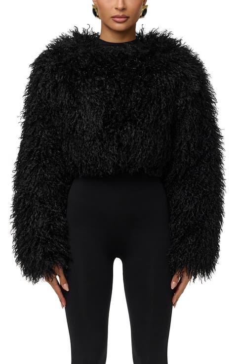 Faux Fur Plush Cropped Jacket