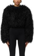 Naked Wardrobe Faux Fur Plush Cropped Jacket