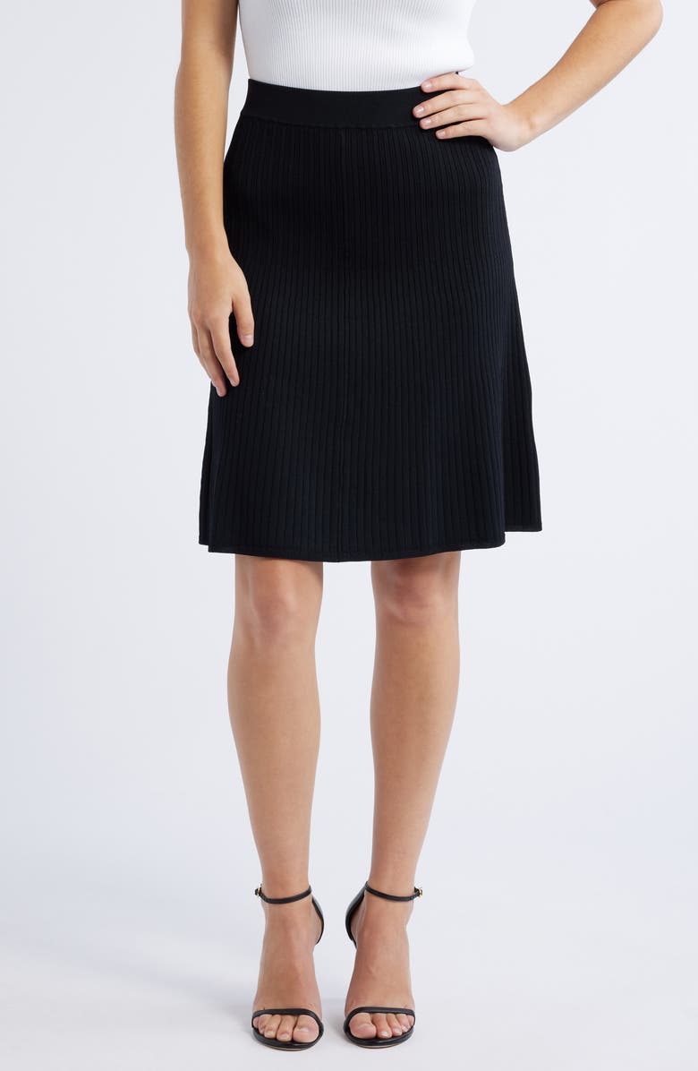 Anne Klein Rib Midi Sweater Skirt, Main, color,