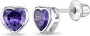 In Season Jewelry Bezel Cubic Zirconia Heart Earrings