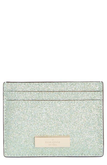 Kate Spade New York Kenzie Glitter Card Case In Blue