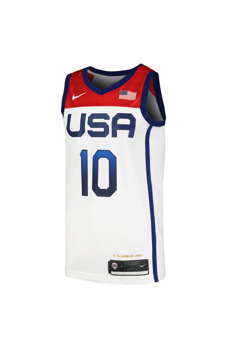 Nike Men's Nike Jayson Tatum White Team USA Swingman Player Jersey, Alternate, color,