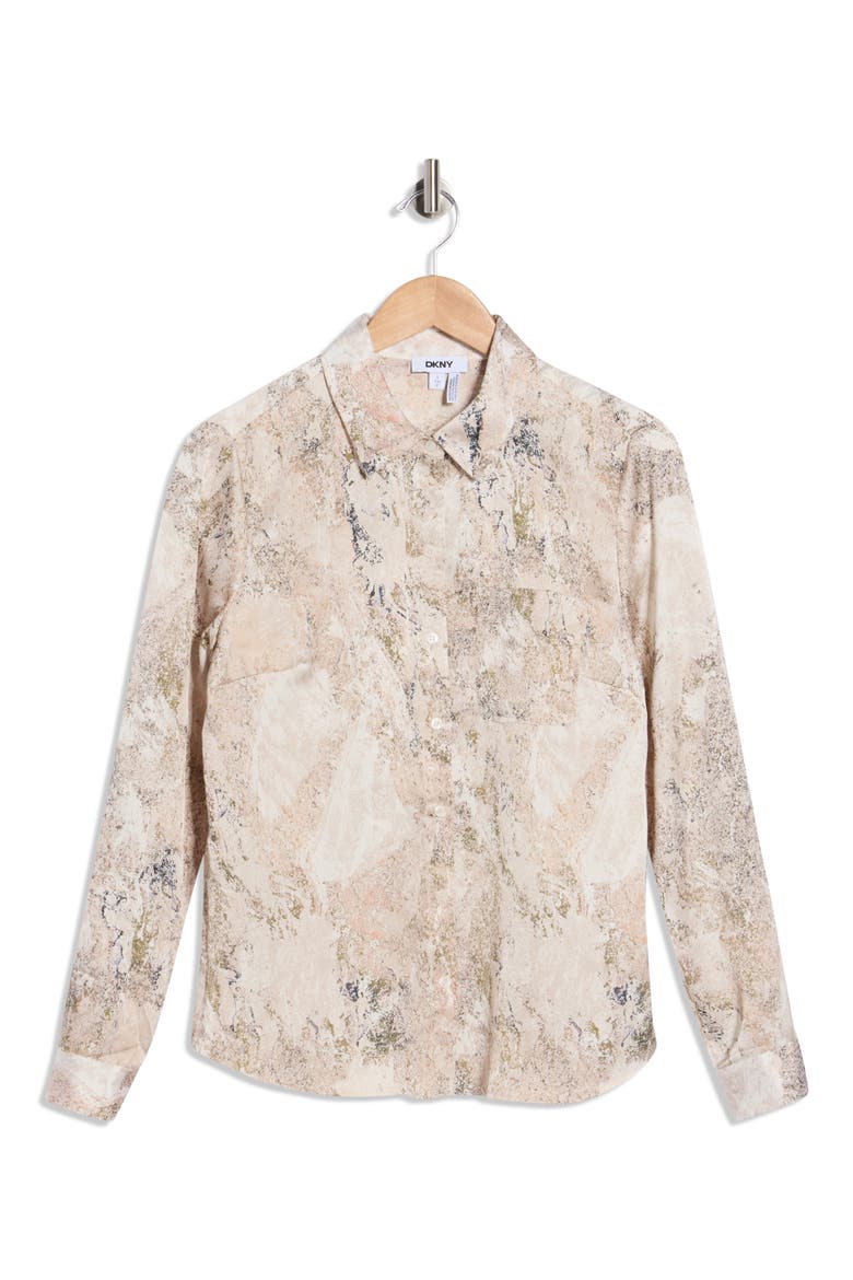 Printed Satin Roll Tab Top, Alternate, color, COCONUT/ TRAVERTINE MULTI