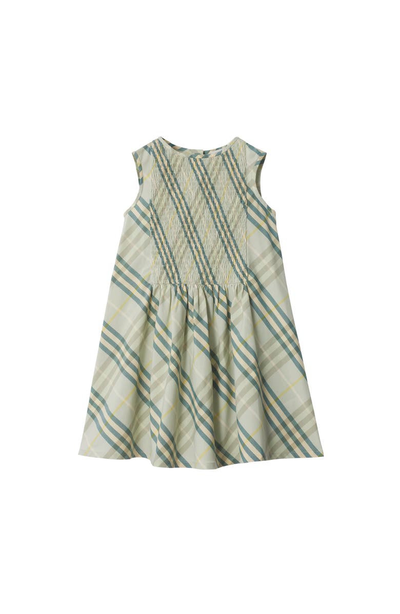 Burberry Check Cotton Dress, Main, color, Breeze