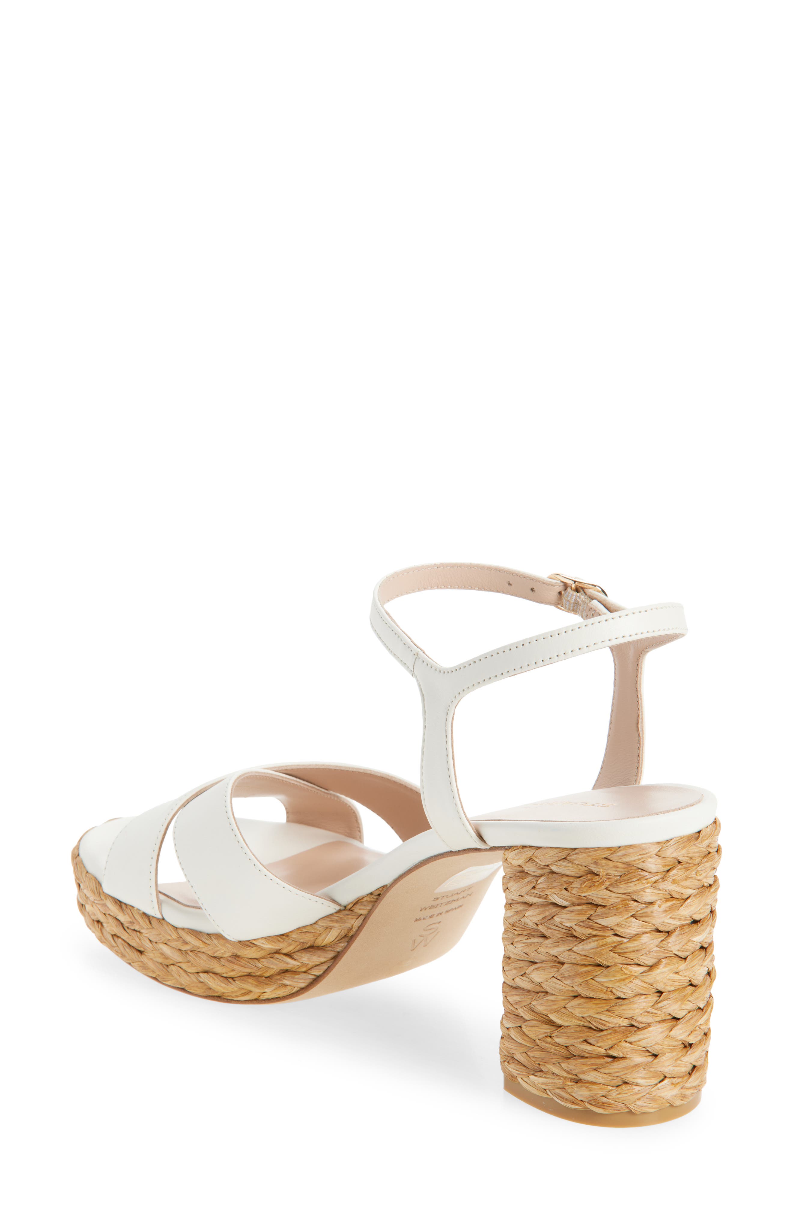Dayna Platform 80 Sandal, Alternate, color, CREAM SMOOTH CAF/ RAFIA
