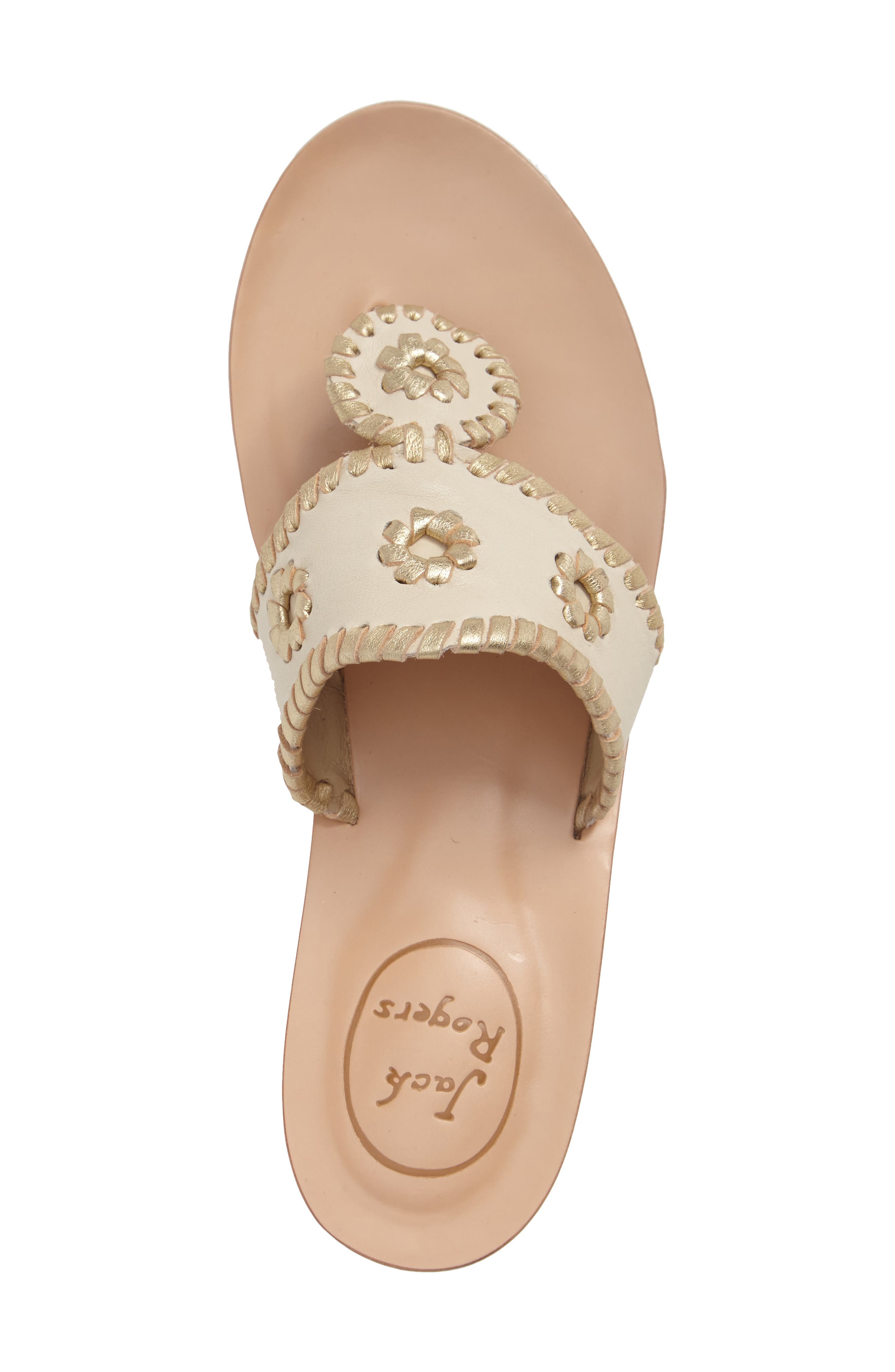 'Capri' Thong Sandal, Alternate, color, BONE/ GOLD LEATHER