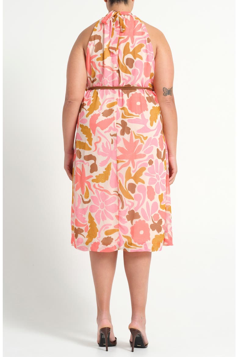 Luciana Floral Fit & Flare Midi Dress, Alternate, color, SEPIA FLORALS