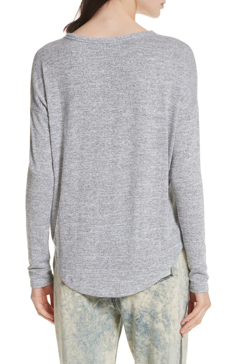 rag & bone The Knit Long Sleeve Tee, Alternate, color, Light Heather Grey