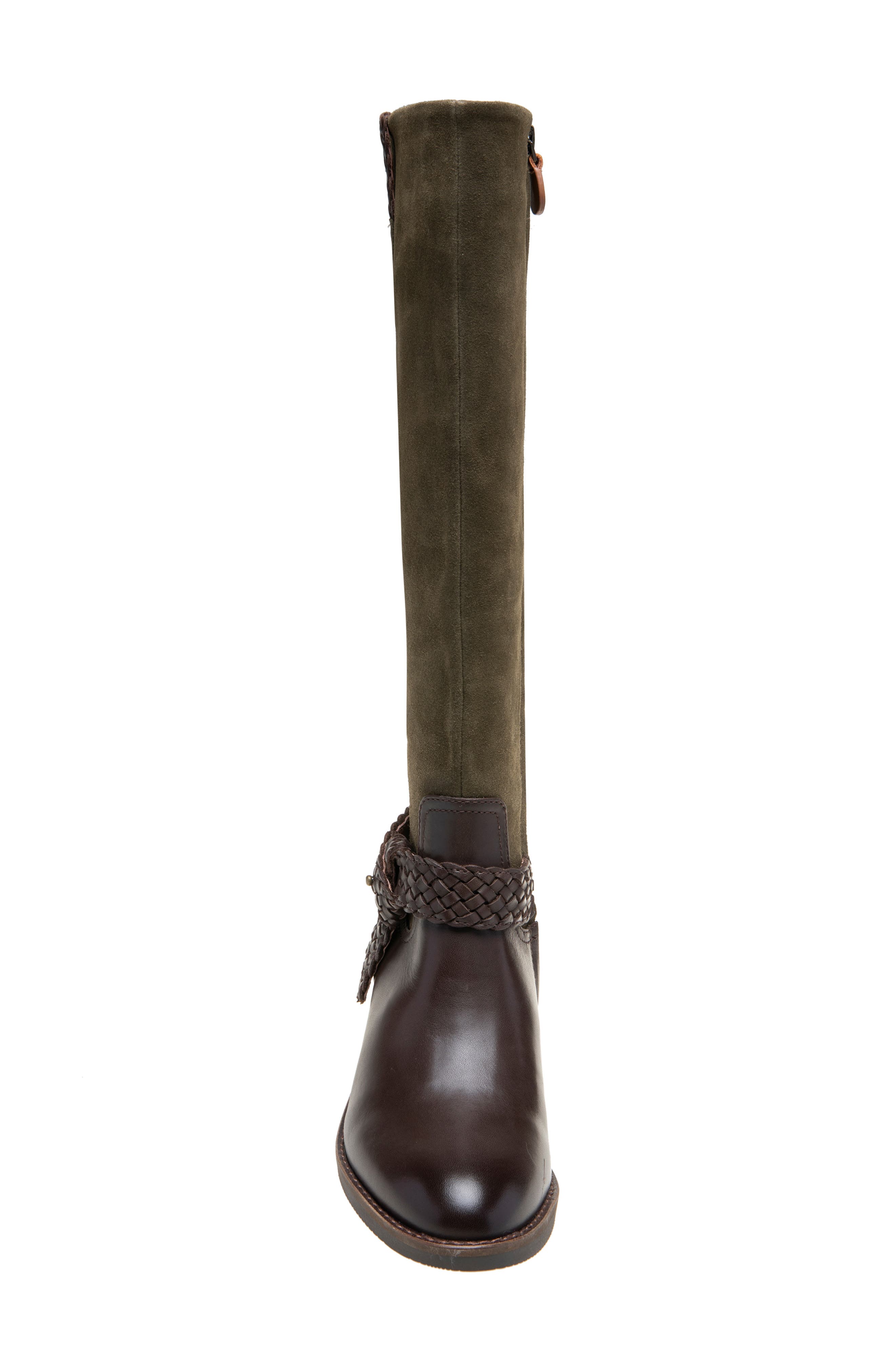 Sarette Leather Knee High Boot, Alternate, color, BROWN/ GREEN MULTI