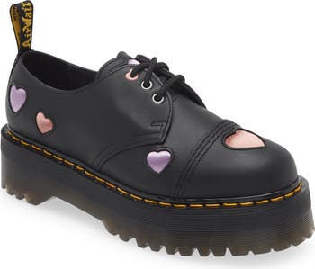 Dr. Martens 1461 Quad Heart Platform Derby (Women Dr. Martens 1461 Quad Heart Platform Derby (Women