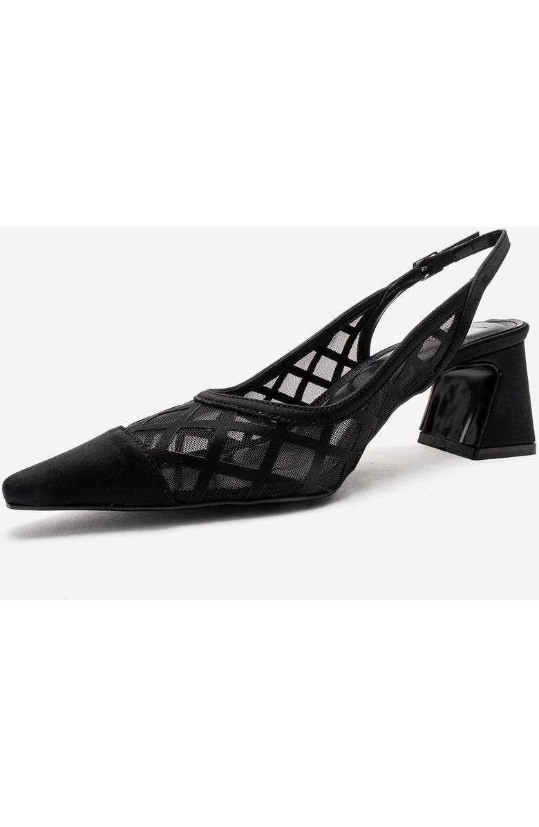 Prologue Shoes Alveron Block Heel Mesh Pump, Alternate, color, Black