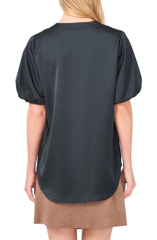 Vince Camuto Puff Sleeve Satin Top In Green