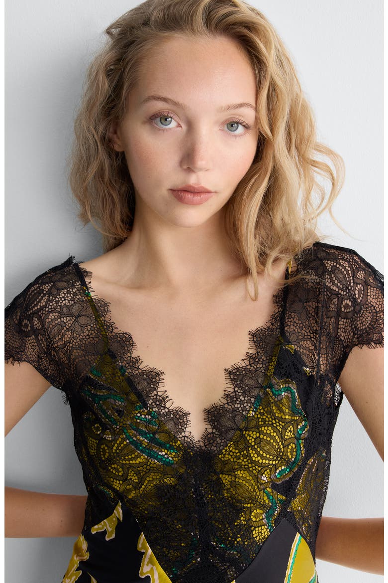 Verity Lace Trim Midi Dress, Alternate, color, CERA FLOWER GIANT UPDATE BRINE