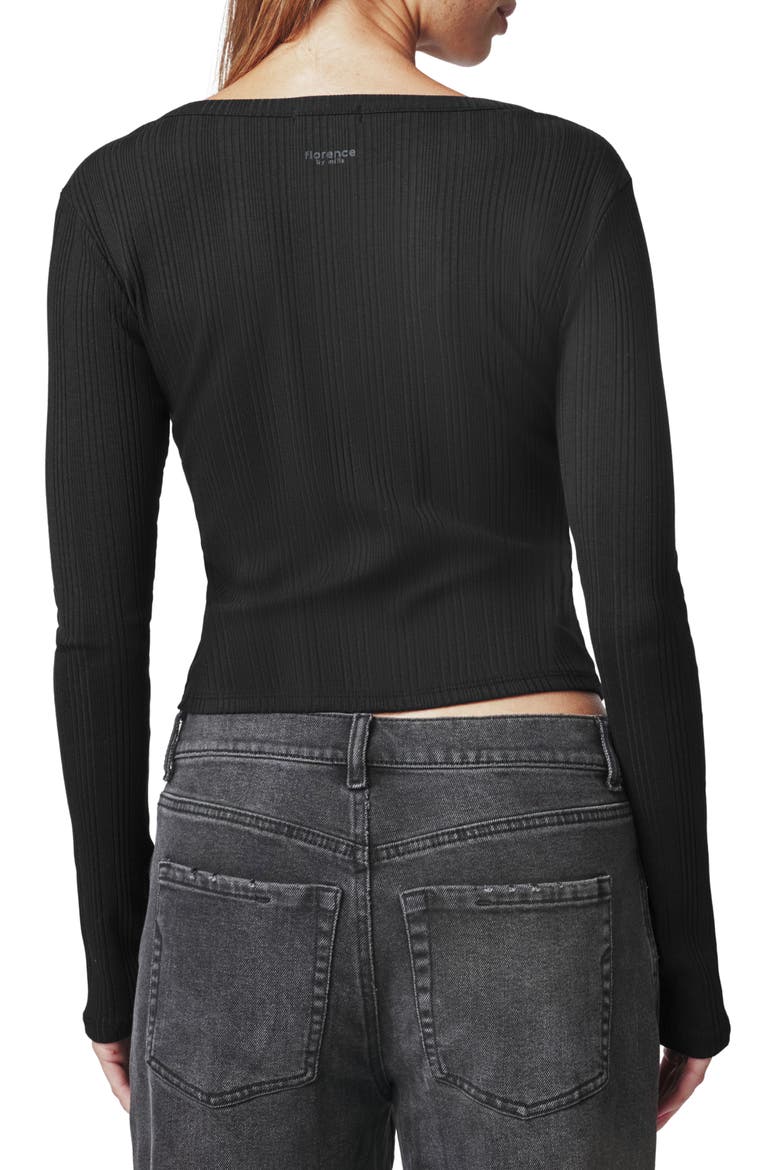 Ribbed Henley Cardigan, Alternate, color, BLACK