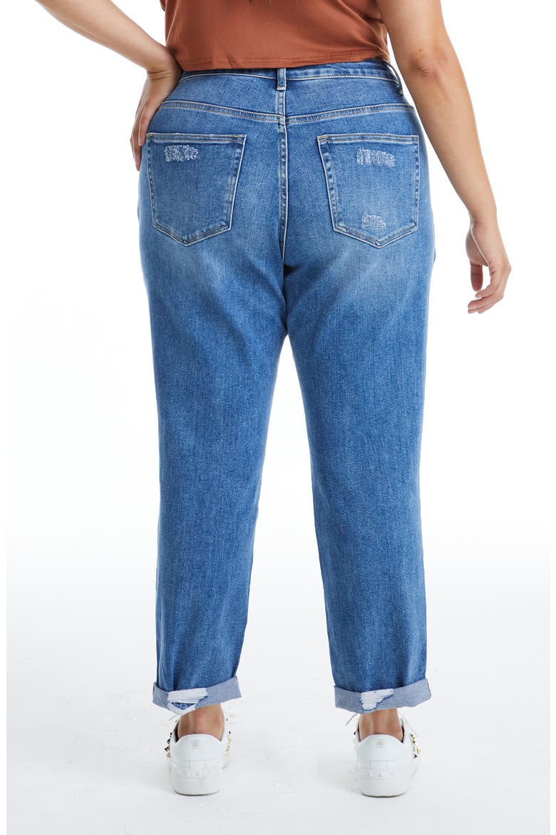 High Rise Distressed Relaxed Boyfriend Jeans, Alternate, color, MIDNIGHT THUNDER