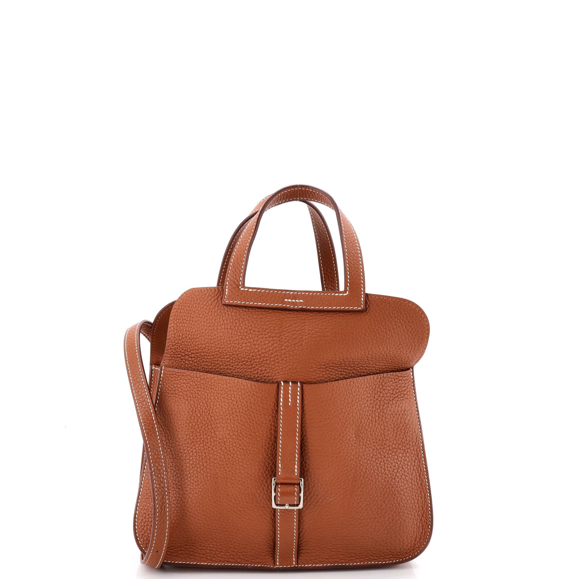 Pre-Owned Hermes Halzan Bag Clemence 25, Main, color, Gold