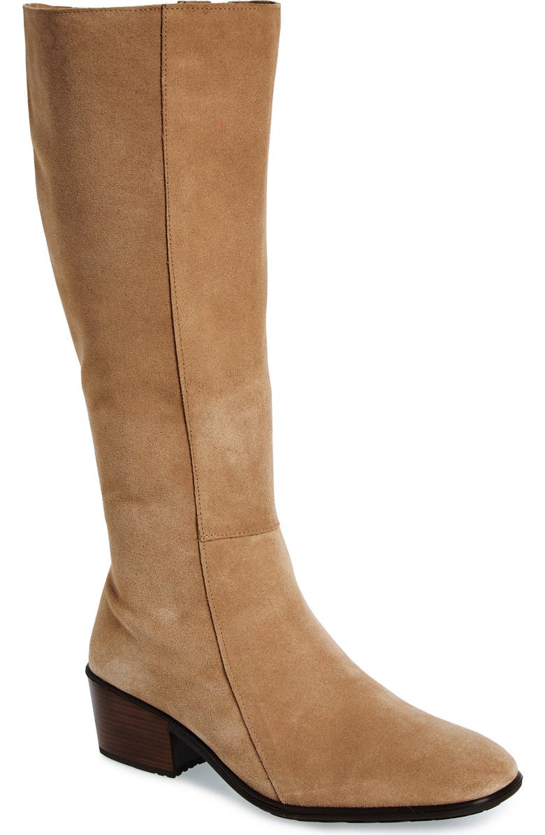 Naot Gift Knee High Boot, Main, color, Almond Suede