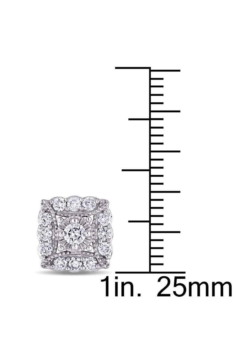 Julianna B. Diamond Framed Stud Earrings 14k White Gold, Alternate, color, 