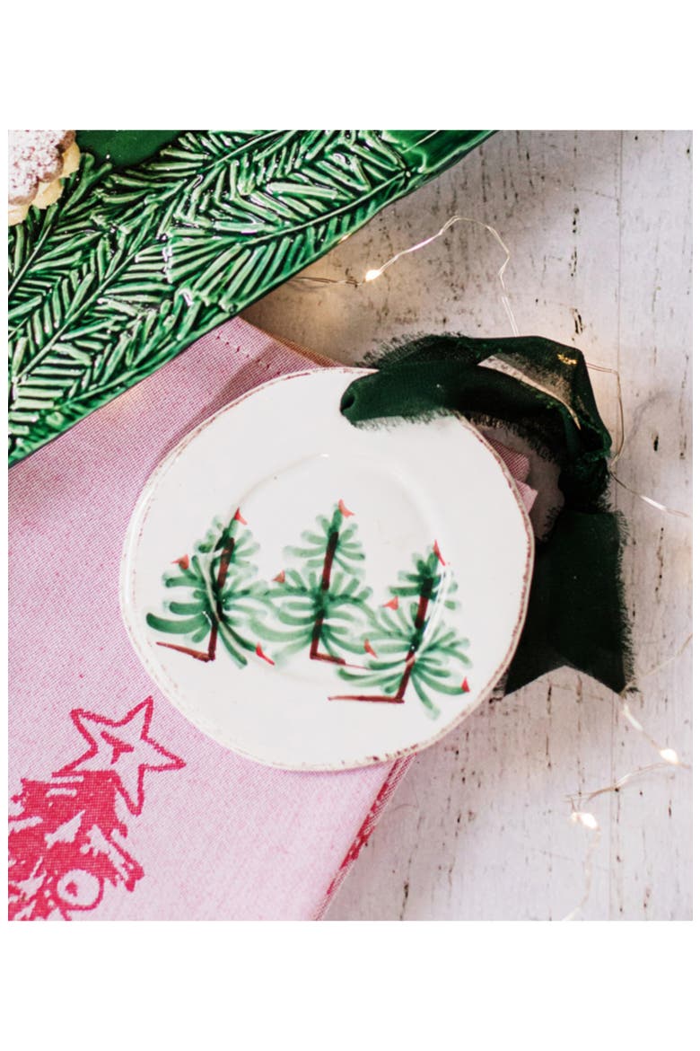 Lastra Holiday Round Ornament, Alternate, color, GREEN