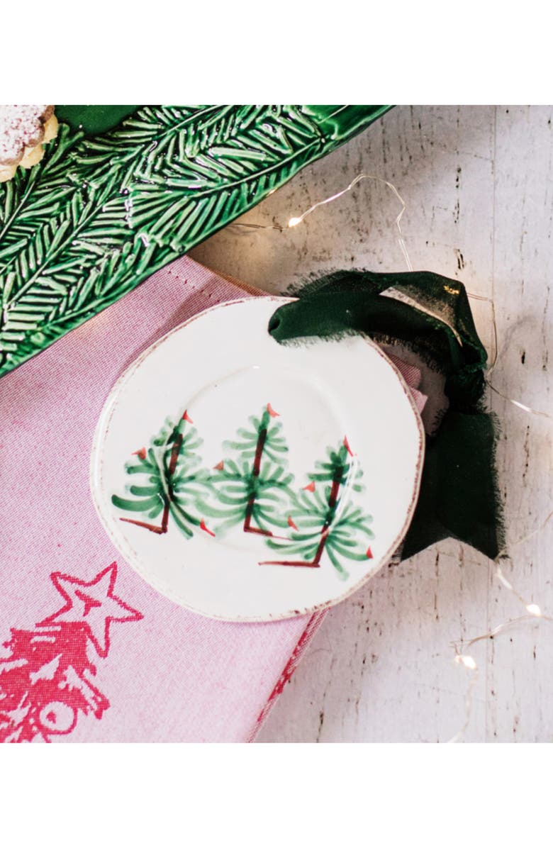VIETRI Lastra Holiday Round Ornament, Alternate, color, Green