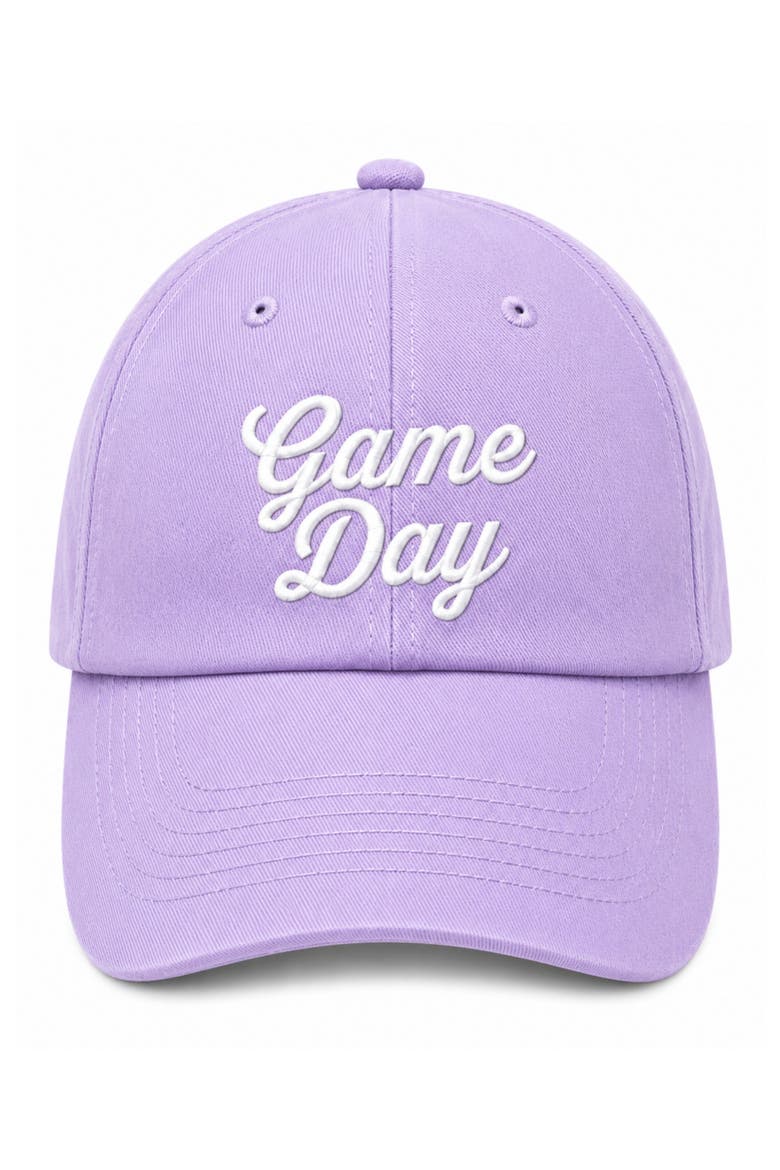 Game Day Bow Baseball Hat, Main, color, Lavender